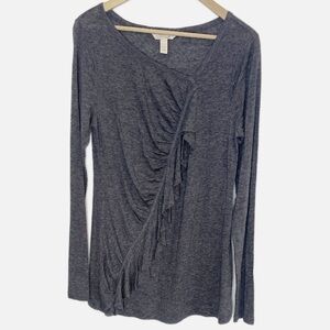 Banana Republic Heritage Lyocell wool blend ruffle front shirt L